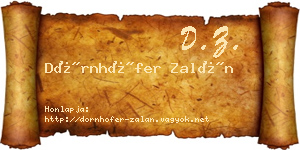 Dörnhöfer Zalán névjegykártya